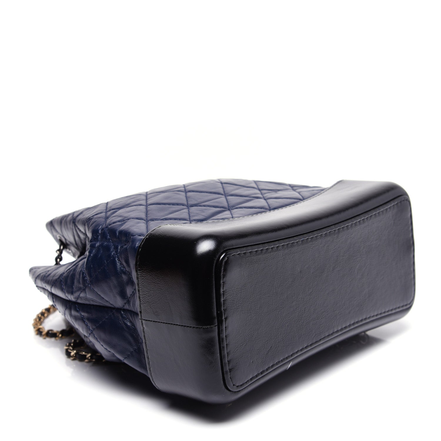 Chanel Aged Calfskin Quilted Gabrielle Backpack Navy Black 3 of 12