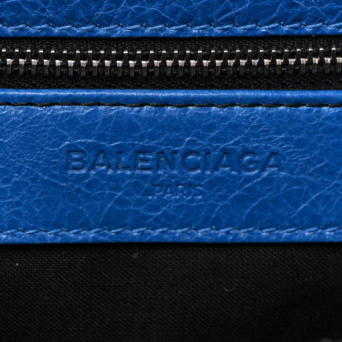 Agneau Giant 12 Silver Envelope Strap Clutch Bleu Lazuli