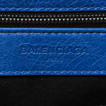 Balenciaga Agneau Giant 12 Silver Envelope Strap Clutch Bleu Lazuli 8 of 16
