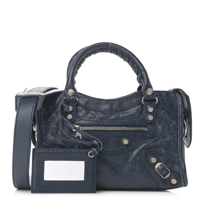 Balenciaga Agneau Giant 12 Silver Hardware Mini City Bleu Obscur 1 of 16