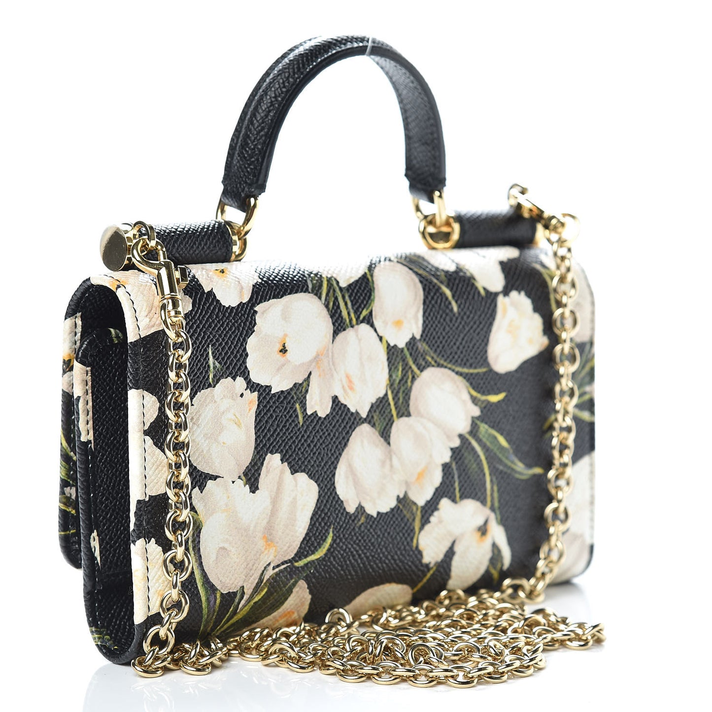 Dauphine Tulip Print Mini Von Bag Black