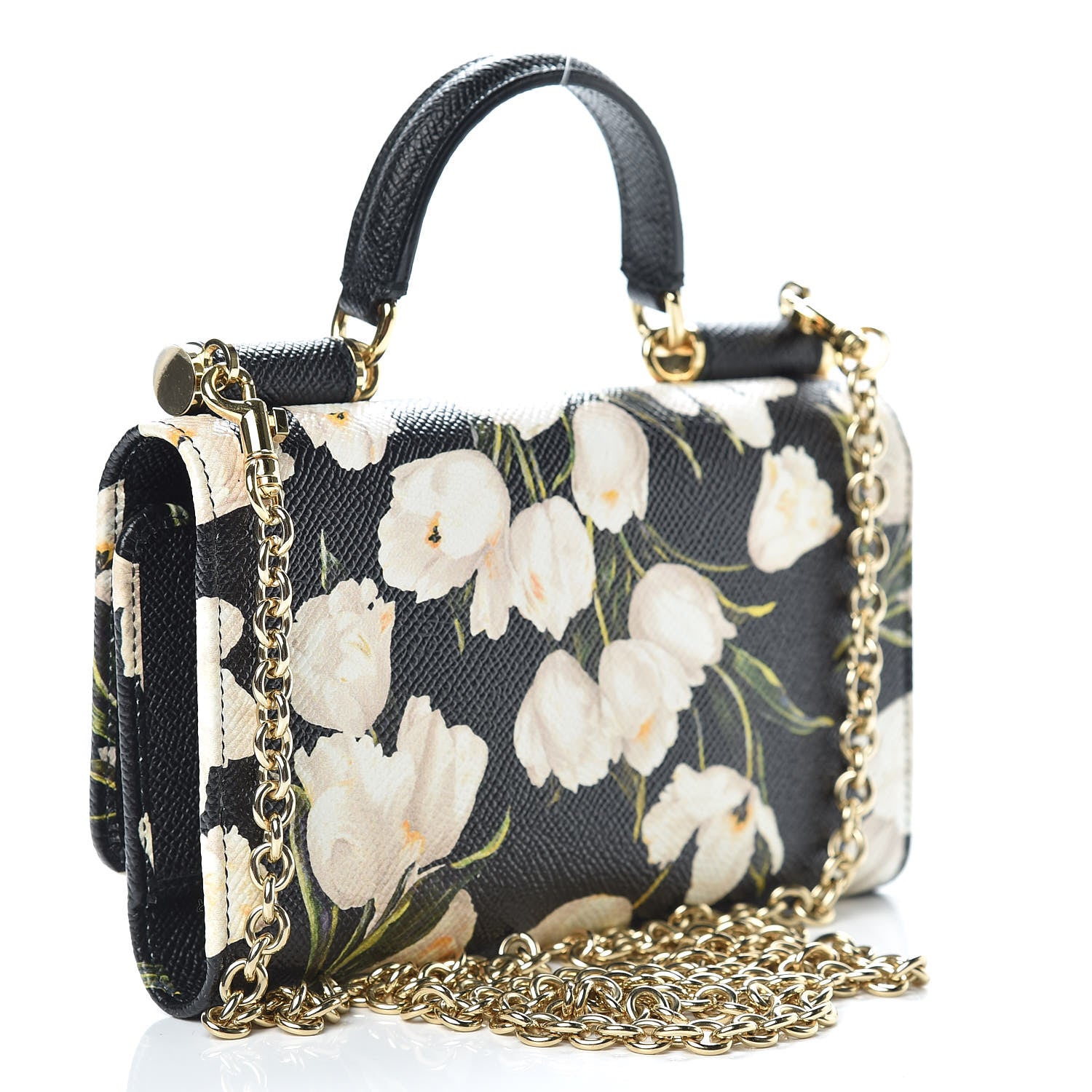 Dolce & Gabbana Dauphine Tulip Print Mini Von Bag Black 4 of 11