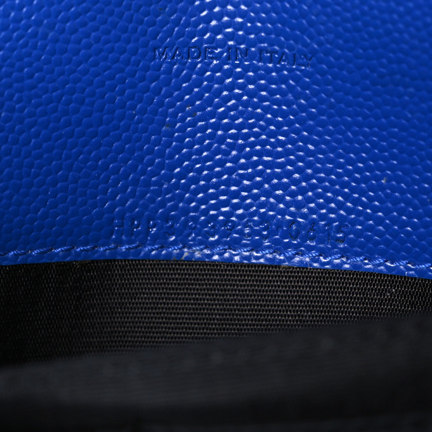 Saint Laurent Grain De Poudre Matelasse Chevron Monogram Envelope Chain Wallet Blue Majorelle 7 of 11