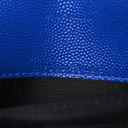 Saint Laurent Grain De Poudre Matelasse Chevron Monogram Envelope Chain Wallet Blue Majorelle 7 of 11