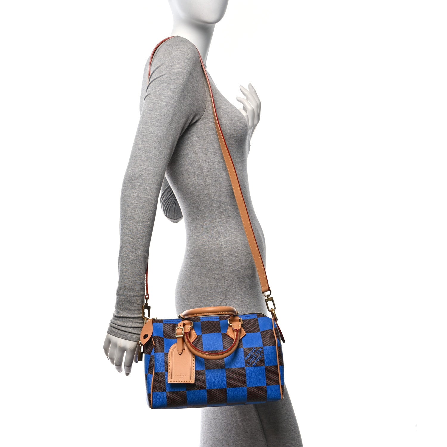 Louis Vuitton Damier Pop Speedy Bandouliere 25 Blue 3 of 9