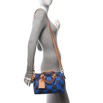 Louis Vuitton Damier Pop Speedy Bandouliere 25 Blue 3 of 9
