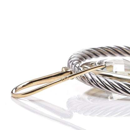 David Yurman 18K Yellow Gold Sterling Silver Prasiolite Mobile Earrings 4 of 5