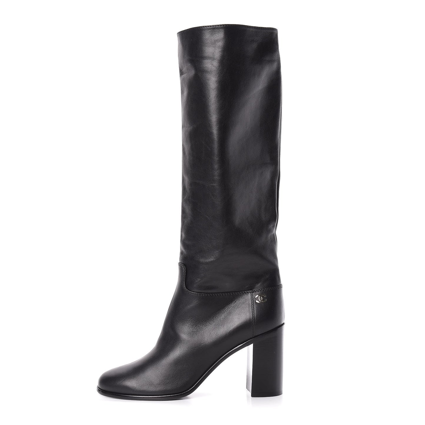 Calfskin Tall CC Boots 41.5 Black
