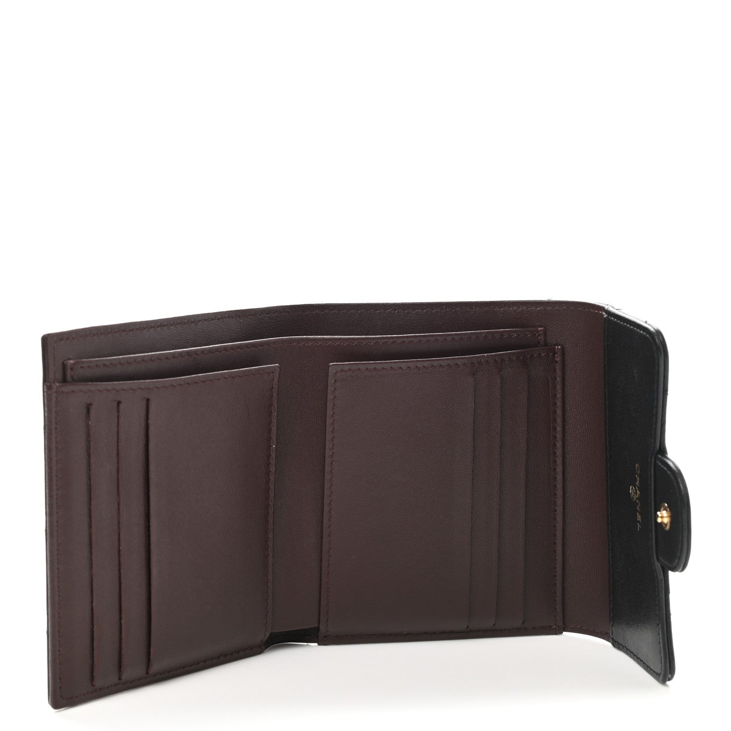 Chanel Lambskin Quilted Compact Flap Wallet Black 5 of 7