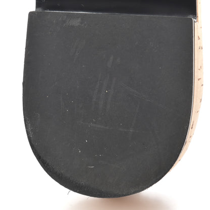 Chanel Tweed Lambskin Cork Logo Mules 38 Black 11 of 13