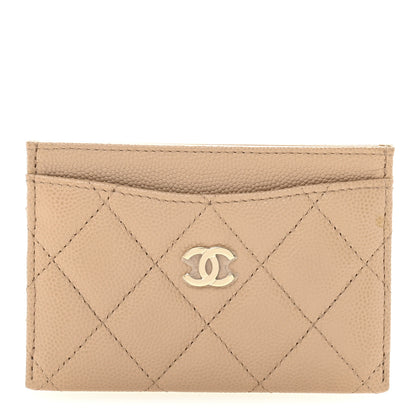 Chanel Caviar Quilted Card Holder Beige 1 of 9