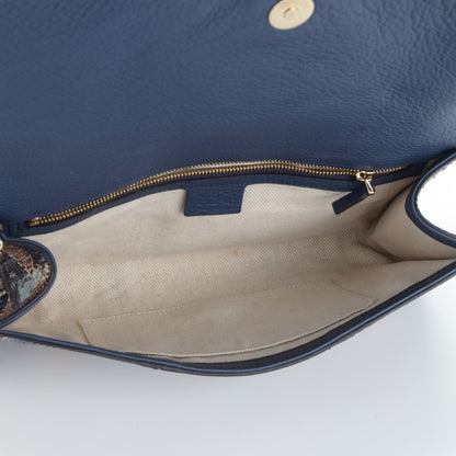 Gucci Python Medium Soho Clutch Blue Sienna 5 of 7