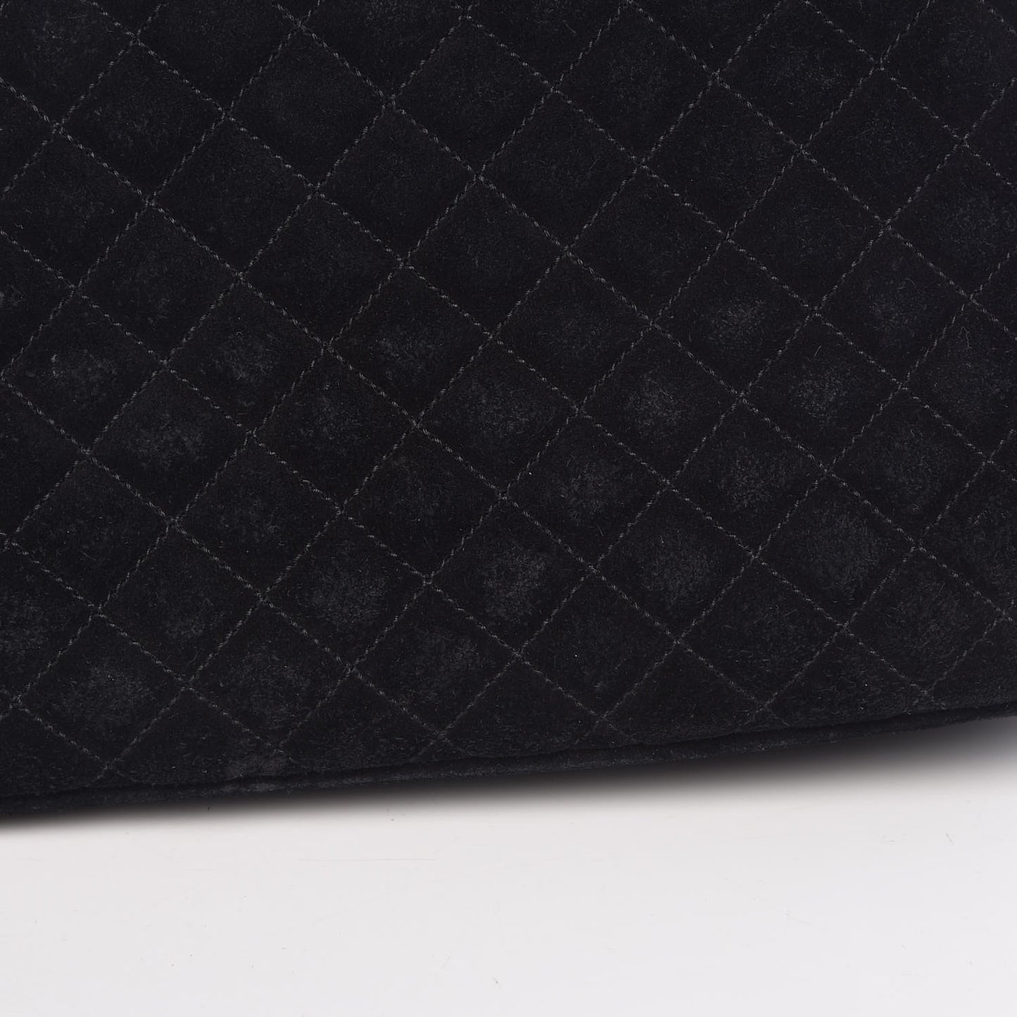 Suede Mixed Matelasse Triquilt Large Monogram Envelope Satchel Black