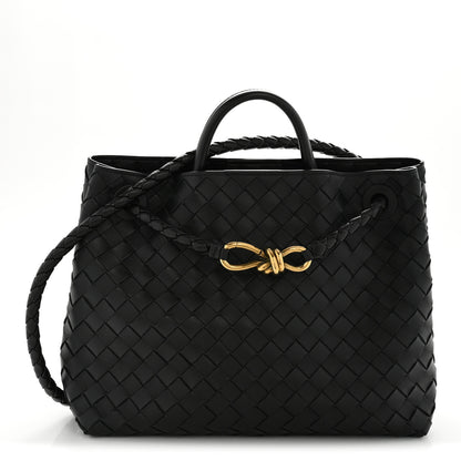 Bottega Veneta Nappa Intrecciato Medium Andiamo Shoulder Bag Black Black 1 of 10