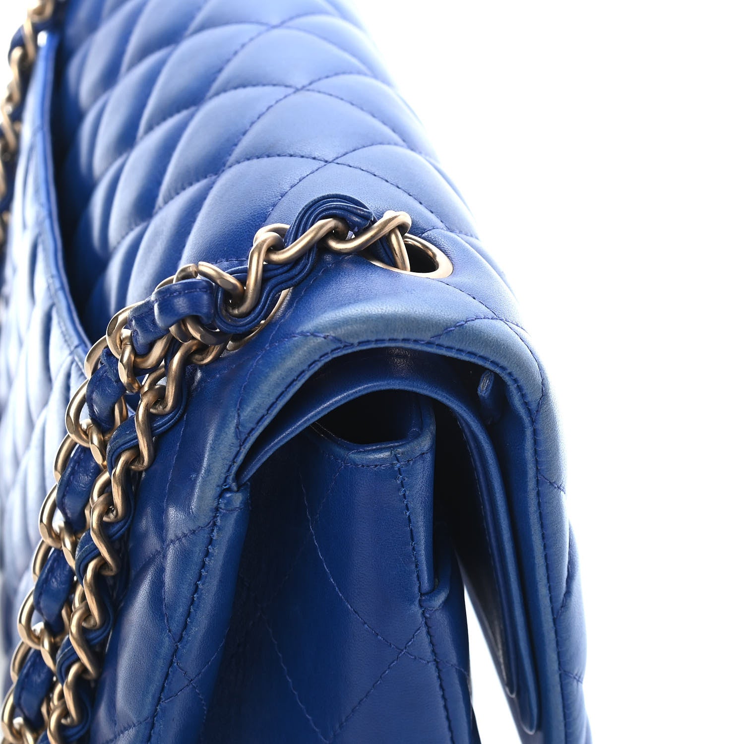 Chanel Lambskin Quilted Jumbo Double Flap Blue 12 of 12