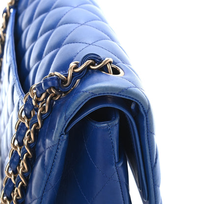 Chanel Lambskin Quilted Jumbo Double Flap Blue 12 of 12