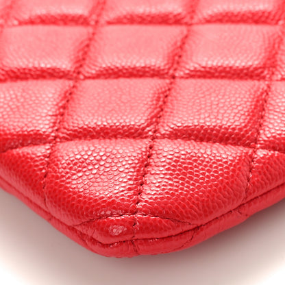 Chanel Shiny Caviar Quilted Cosmetic Case Red 9 of 11