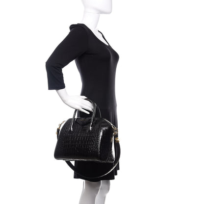 Givenchy Calfskin Crocodile Embossed Small Antigona Black 3 of 10