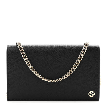 Gucci Dollar Calfskin Medium Betty Chain Wallet Black 1 of 10