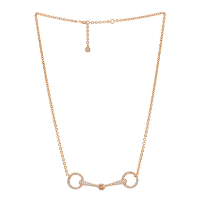 Hermes 18K Rose Gold Diamond TPM Filet d'Or Necklace ST 2 of 4