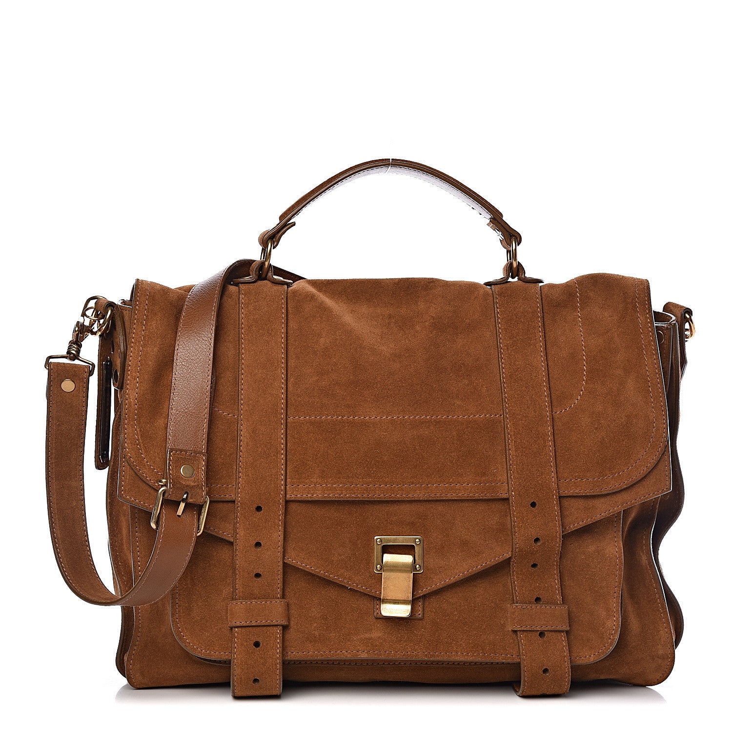Proenza Schouler Suede Medium PS1 Satchel Tobacco 1 of 11