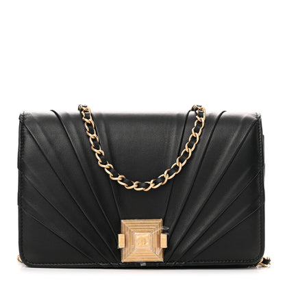 Chanel Lambskin Pyramid Wallet On Chain WOC Black 1 of 11