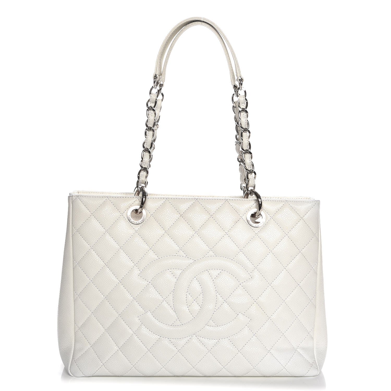 Chanel Caviar Quilted Grand Shopping Tote GST White 1 of 10