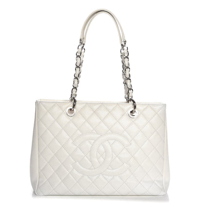 Chanel Caviar Quilted Grand Shopping Tote GST White 1 of 10