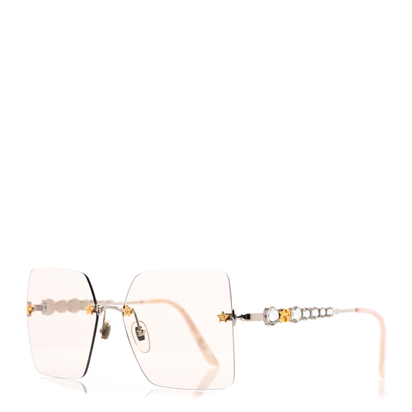 Crystal Metal Sunglasses GG0644S Gold Silver