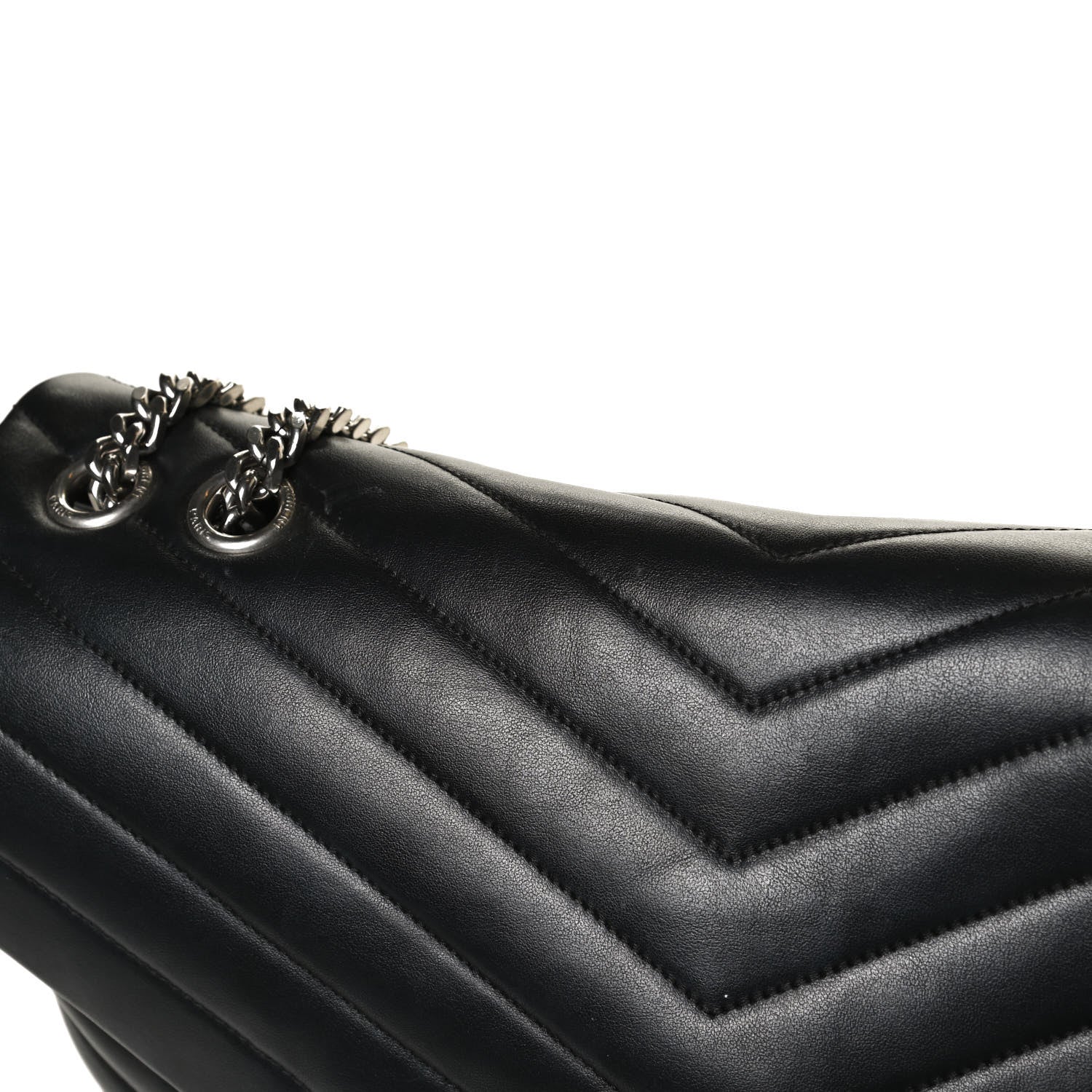 Saint Laurent Calfskin Y Quilted Monogram Large Loulou Chain Satchel Black 18 of 21