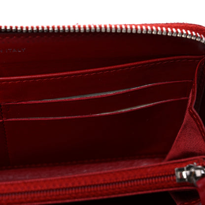 Chanel Lambskin Quilted Gusset Zip Around Wallet Red 22 of 25