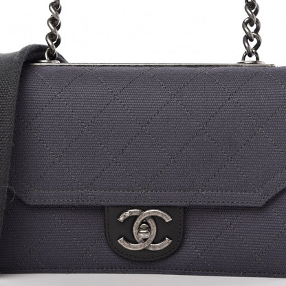 Chanel Fabric Quilted Small Flap Bag Dark Grey 10 of 11