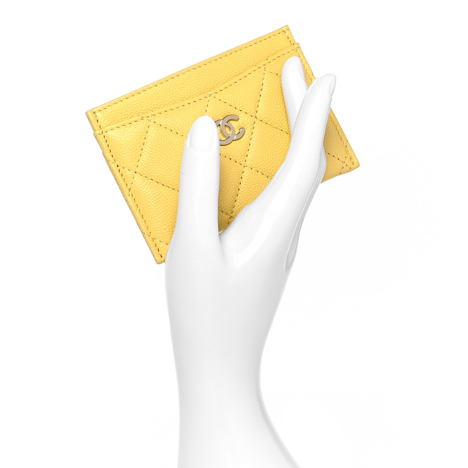 Chanel Caviar Quilted Card Holder Yellow 2 of 10