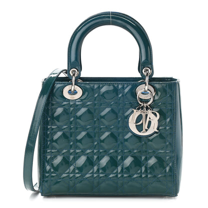 Christian Dior Patent Cannage Medium Lady Dior Blue 1 of 13