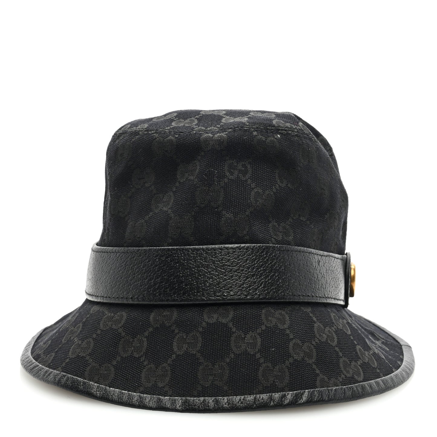 Monogram Textured Dollar Calfskin GG Jago Bucket Hat L Black