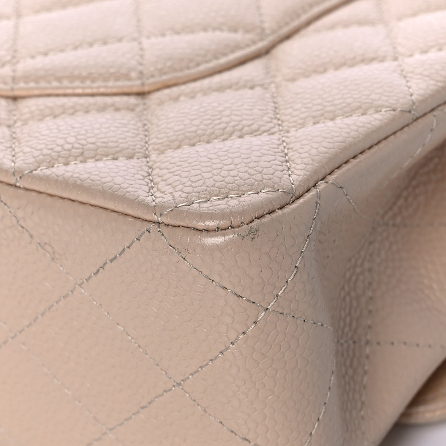 Chanel Caviar Quilted Medium Double Flap Beige 12 of 14