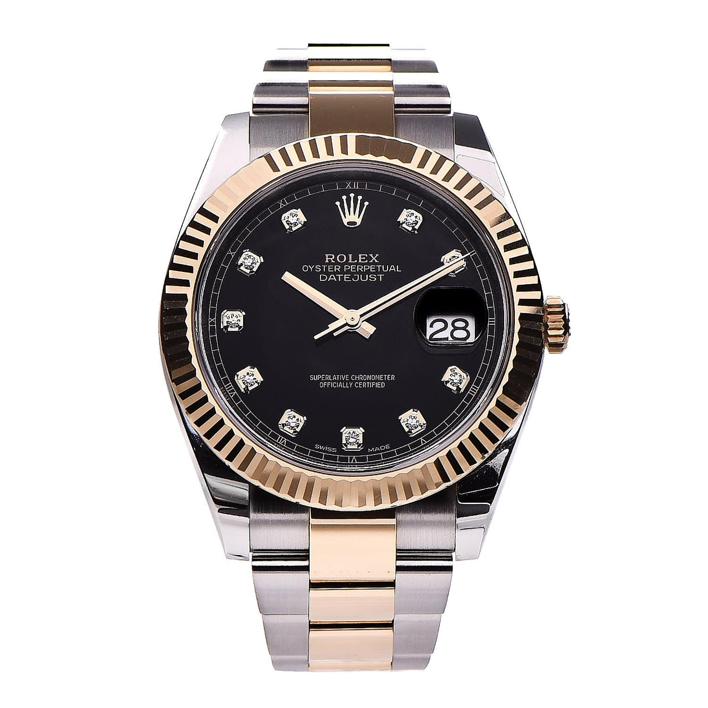 18K Yellow Gold Stainless Steel Diamond 41mm Oyster Perpetual Datejust Watch