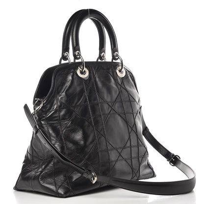 Christian Dior Lambskin Cannage Medium Granville Tote Black 4 of 8