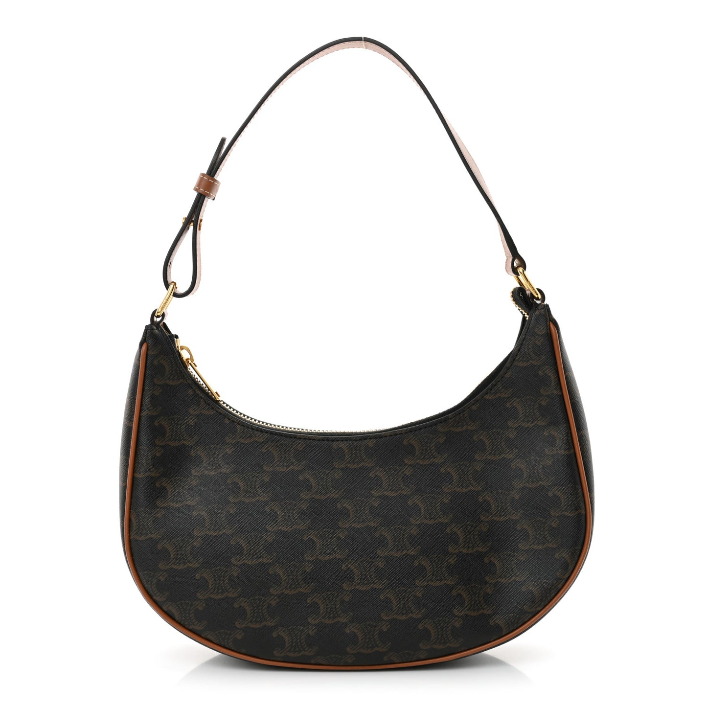 Triomphe Canvas Calfskin Ava Shoulder Bag Tan