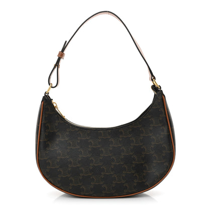 Celine Triomphe Canvas Calfskin Ava Shoulder Bag Tan 1 of 11