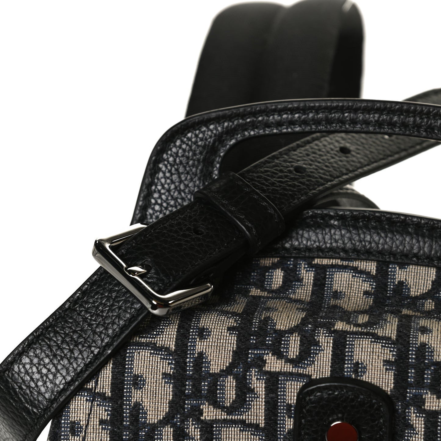 HOMME Oblique Calfskin Mens Mini Saddle Backpack Navy Blue