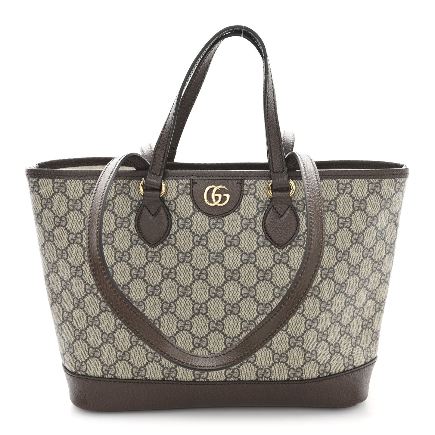 GG Supreme Monogram Textured Calfskin Small Ophidia Shoulder Tote Bag Beige Ebony New Acero