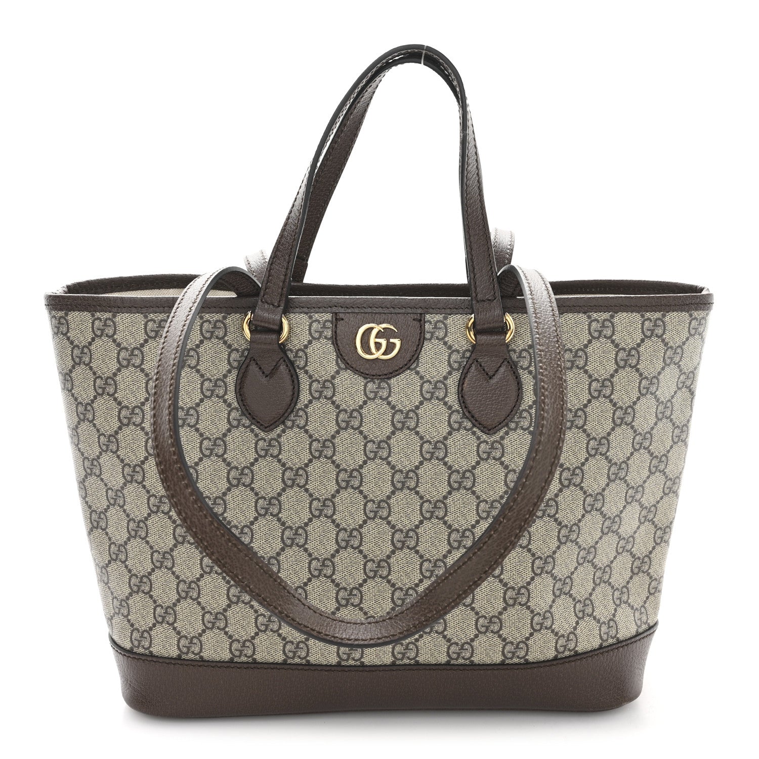 Gucci GG Supreme Monogram Textured Calfskin Small Ophidia Shoulder Tote Bag Beige Ebony New Acero 1 of 10