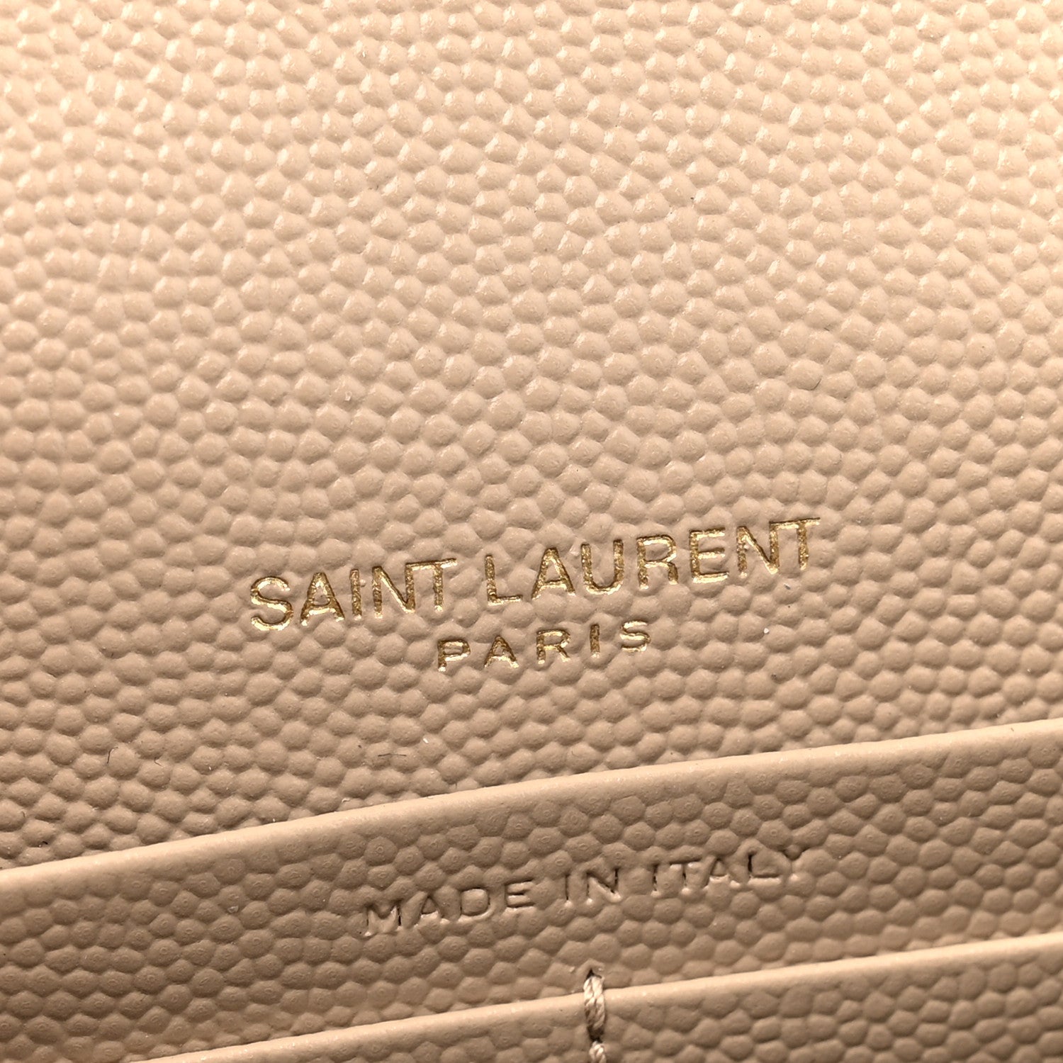 Saint Laurent Grain De Poudre Matelasse Chevron Monogram Envelope Chain Wallet Dark Beige 6 of 12