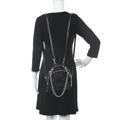 Versace Calfskin Palazzo Crystal Medusa Backpack Black 2 of 10