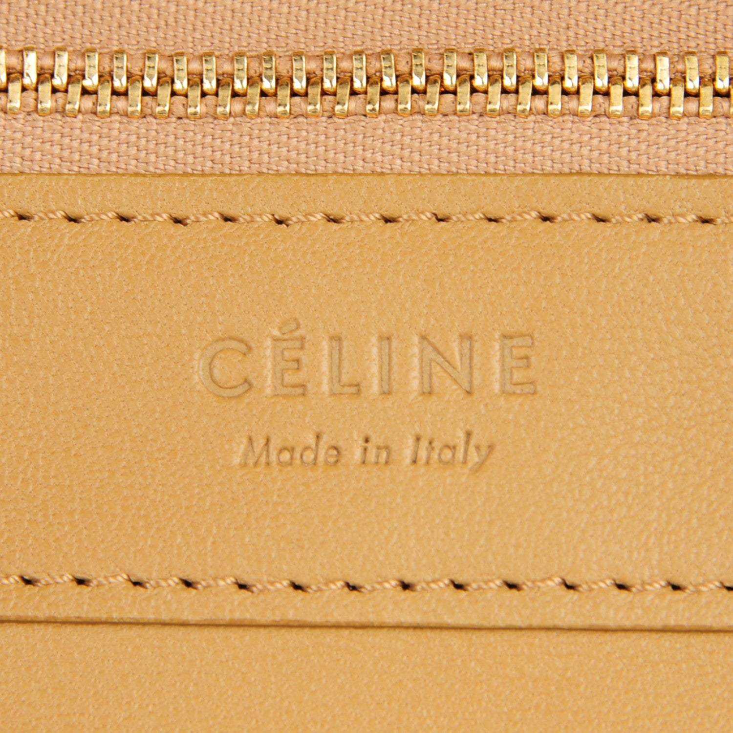 Celine Lambskin Horizontal Bi-Cabas Blue Camel 6 of 8