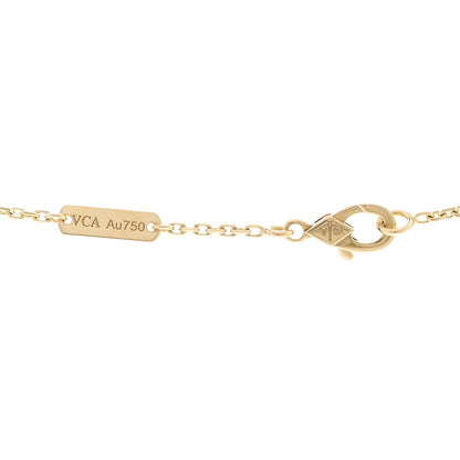 Van Cleef & Arpels 18K Yellow Gold Mother of Pearl Vintage Alhambra Pendant Necklace 4 of 5