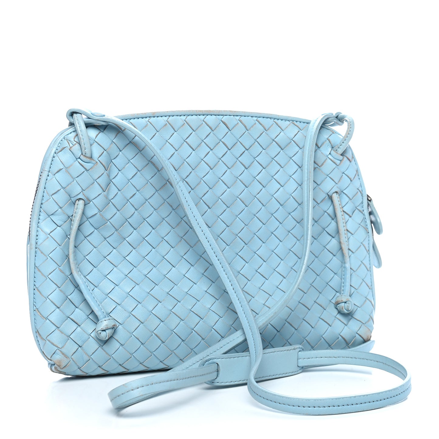Nappa Intrecciato Crossbody Pillow Light Blue