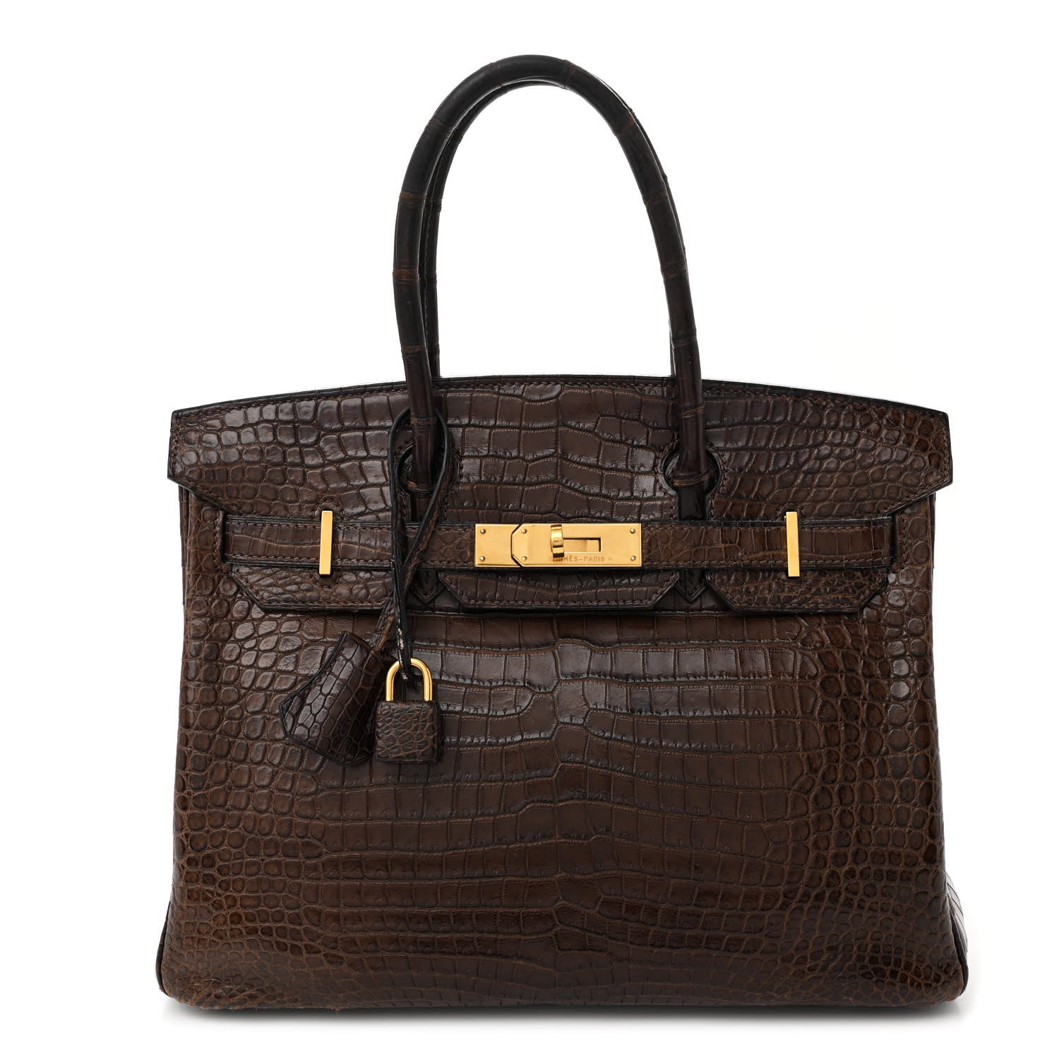 Hermes Matte Porosus Crocodile Birkin 30 Havane 1 of 21