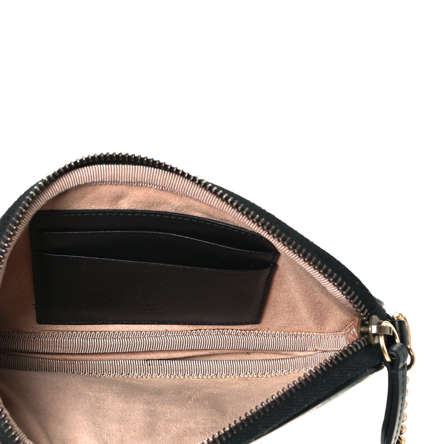 Gucci Calfskin Matelasse Mini GG Marmont Chain Crossbody Bag Black 7 of 8